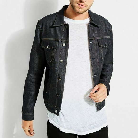 New GUESS Men's Rex Denim Embroidery Jacket - Picture 2 of 11